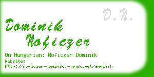 dominik noficzer business card